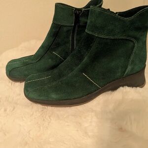 Zara Forest Green Suede Booties